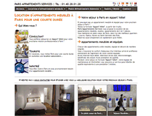 Tablet Screenshot of paris-appartements-services.com